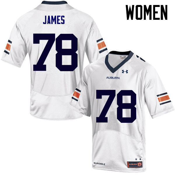 Women Auburn Tigers #78 Darius James College Football Jerseys Sale-White